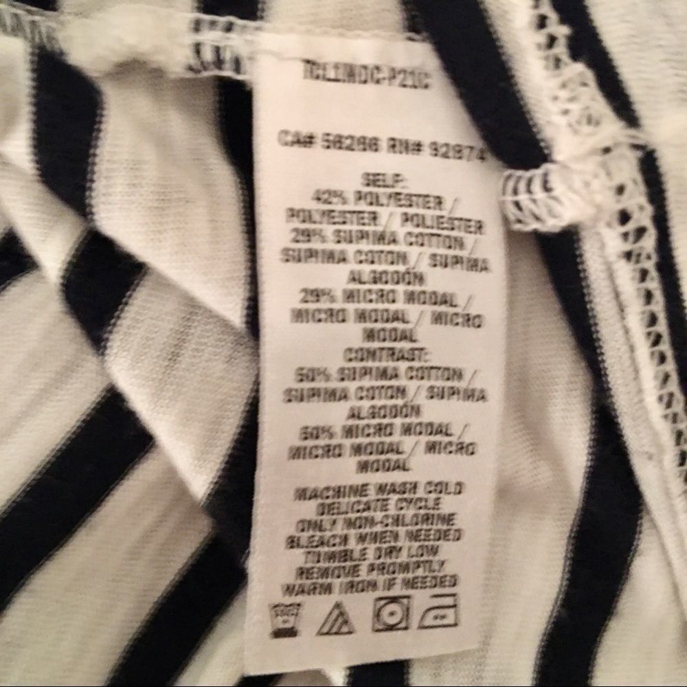 Splendid Vneck Tee - -M blue /white striped , - Picture 5 of 5